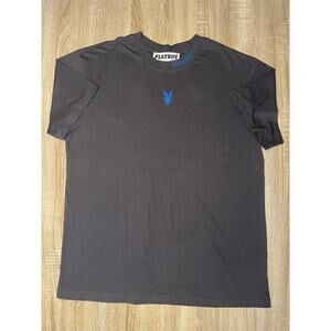 Playboy Vintage TShirt Black and Blue Medium Strong Collar